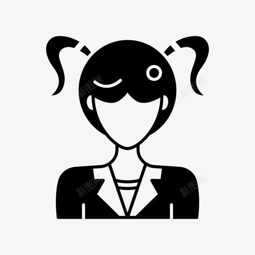 辫子发型头像女孩图标svg_新图网 https://ixintu.com 化身女人 头像 女人 女孩 辫子 辫子发型