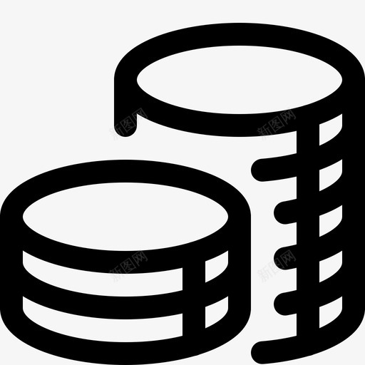 硬币收集储蓄堆栈图标svg_新图网 https://ixintu.com 储蓄 堆栈 硬币收集 财富 货币线图标集