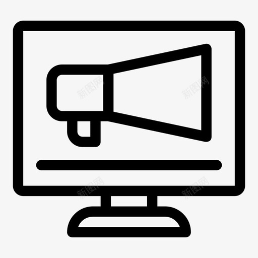 屏幕公告扩音器图标svg_新图网 https://ixintu.com 公告 呼喊 屏幕 扩音器 搜索引擎优化营销 监视器