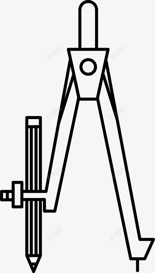罗盘圆画图标svg_新图网 https://ixintu.com 圆 文具 画 罗盘 量 铅笔