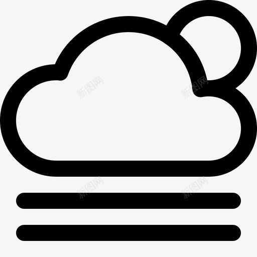多云阵风天阴天太阳图标svg_新图网 https://ixintu.com 多云阵风天 天气线图标 太阳 阴天