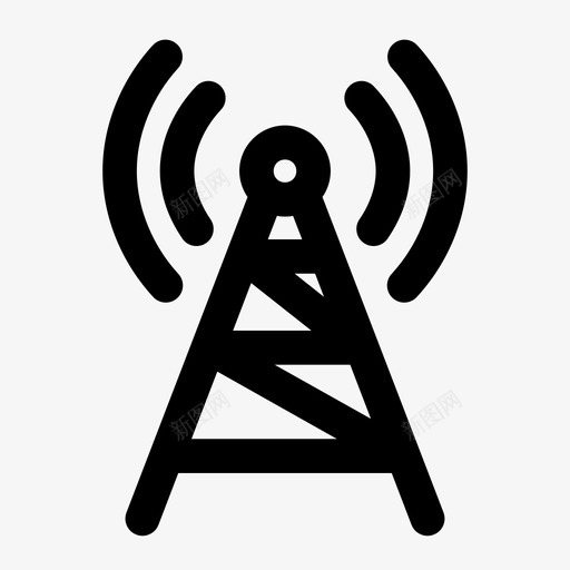 信号连接塔台图标svg_新图网 https://ixintu.com wifi 信号 塔台 无线 连接