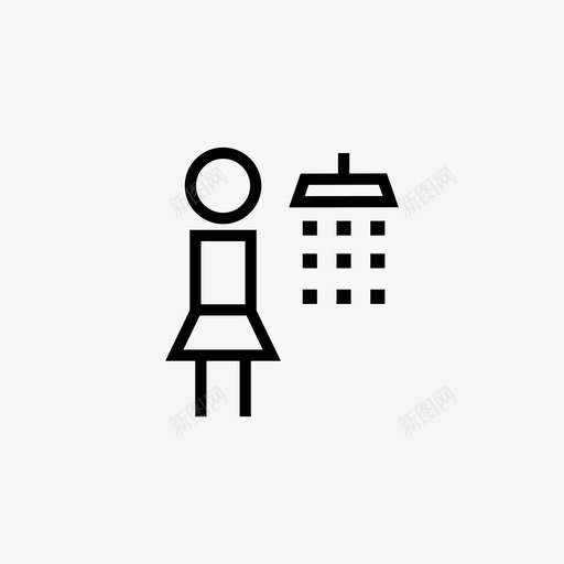 女淋浴人卫生间图标svg_新图网 https://ixintu.com 人 卫生间 女淋浴