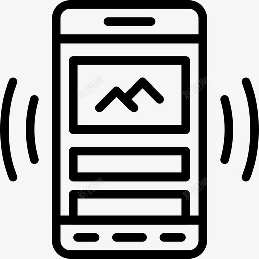 内容应用程序交互图标svg_新图网 https://ixintu.com Pretycons用户界面手机轮廓 交互 图片内容 应用程序 手机 界面