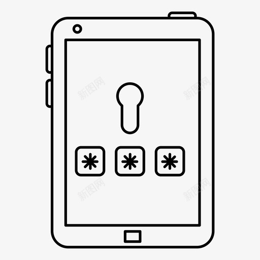 平板电脑保护设备密码图标svg_新图网 https://ixintu.com 密码 密码和安全 平板电脑保护 设备