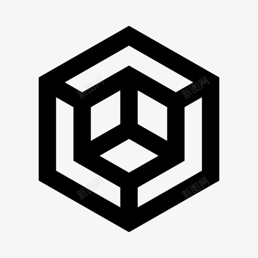 抽象立方体几何图标svg_新图网 https://ixintu.com 几何 多边形 形状 抽象 抽象6 直线 立方体