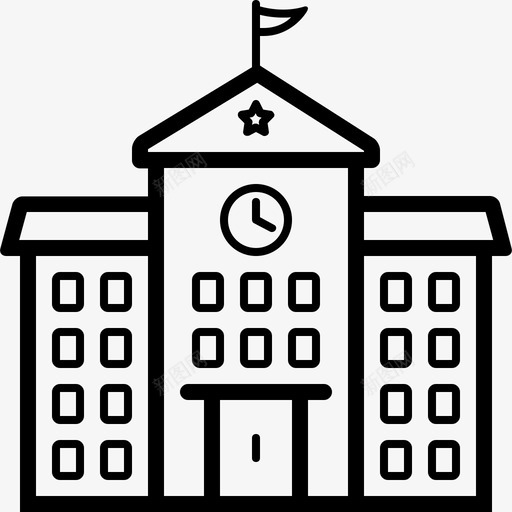 大学校园学院图标svg_新图网 https://ixintu.com 大学 学校 学院 文明大学校园 校园