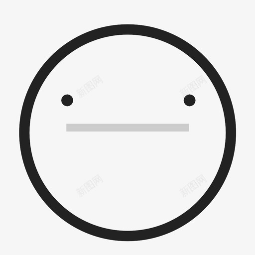 无言表情meh图标svg_新图网 https://ixintu.com meh 思考 无言 表情