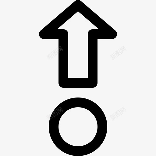 带点的上箭头指示向上图标svg_新图网 https://ixintu.com 向上 带点的上箭头 指示 箭头线图标