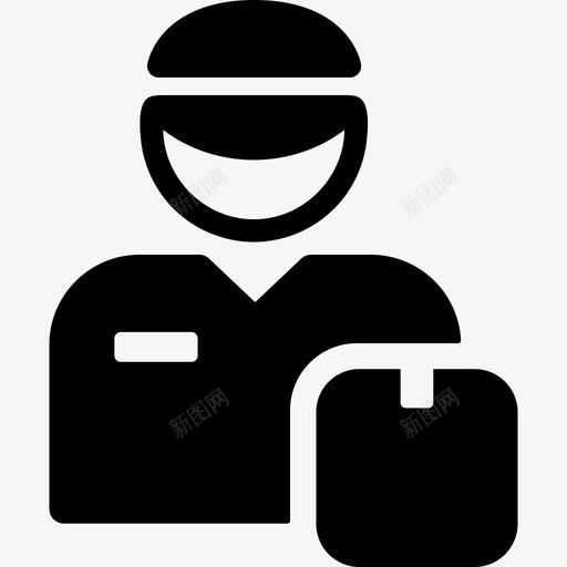 送货员拿着包裹人分享图标svg_新图网 https://ixintu.com 人 分享 送货员拿着包裹