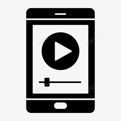 视频手机播放器图标svg_新图网 https://ixintu.com 手机 技术 播放器 网络搜索引擎优化字形图标 视频