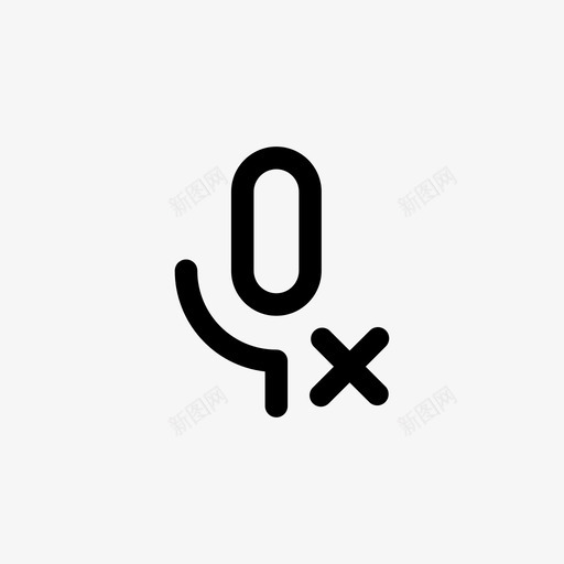 禁用麦克风像素完美线条图标svg_新图网 https://ixintu.com 像素完美线条 禁用麦克风