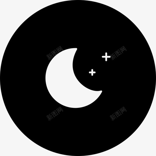 夜月亮天空图标svg_新图网 https://ixintu.com 夜 天气 天空 星星 月亮