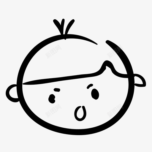 男孩脸男人图标svg_新图网 https://ixintu.com 惊喜 惊奇 手绘 男人 男孩 脸