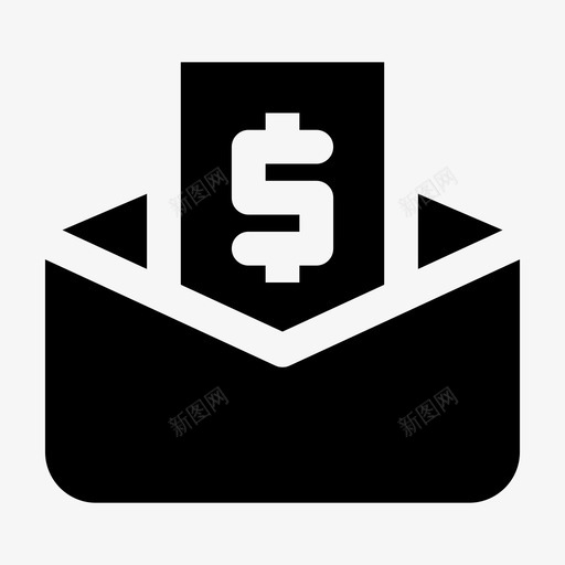 薪水支票信封钱图标svg_新图网 https://ixintu.com jumpicon金融符号 信封 薪水 薪水支票 钱 钱字符号