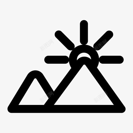 日落群山图标svg_新图网 https://ixintu.com 日落 群山
