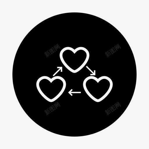 三角恋恋爱心图标svg_新图网 https://ixintu.com 三角恋 喜欢 心 恋爱 浪漫 爱情圈