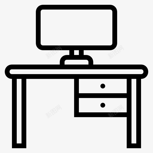 工作区电脑电脑桌图标svg_新图网 https://ixintu.com 办公桌 工作区 电脑 电脑桌