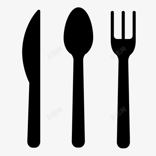 餐具叉子厨房用具图标svg_新图网 https://ixintu.com 刀 匙 厨房用具 叉子 餐具
