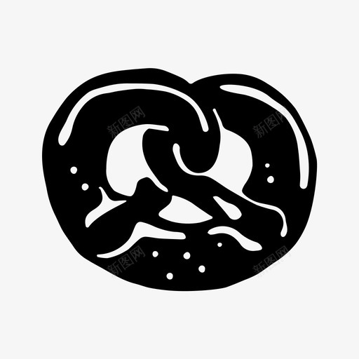 巴伐利亚椒盐卷饼碱性面包图标svg_新图网 https://ixintu.com 传统 咸味 巴伐利亚椒盐卷饼 德国 碱性 面包