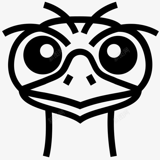 鸸鹋脸鸵鸟图标svg_新图网 https://ixintu.com 鸵鸟 鸸鹋脸
