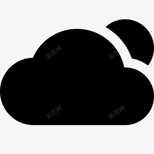 阴天白天太阳图标svg_新图网 https://ixintu.com 天气实心图标 太阳 白天 阳光 阴天