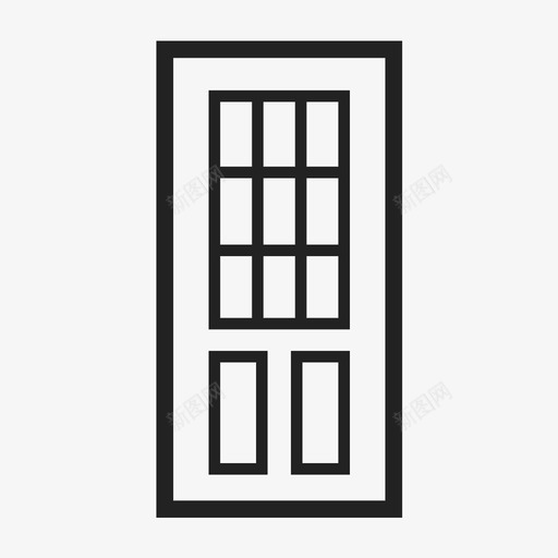木质封闭式室内门图标svg_新图网 https://ixintu.com 木质封闭式室内设计门