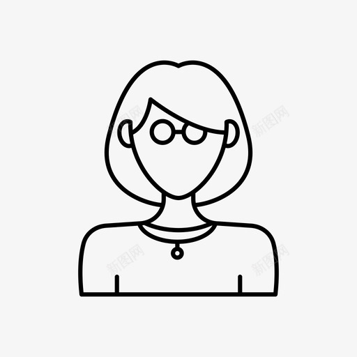 戴眼镜的女人化身短发图标svg_新图网 https://ixintu.com 化身 化身女人 戴眼镜的女人 用户 短发