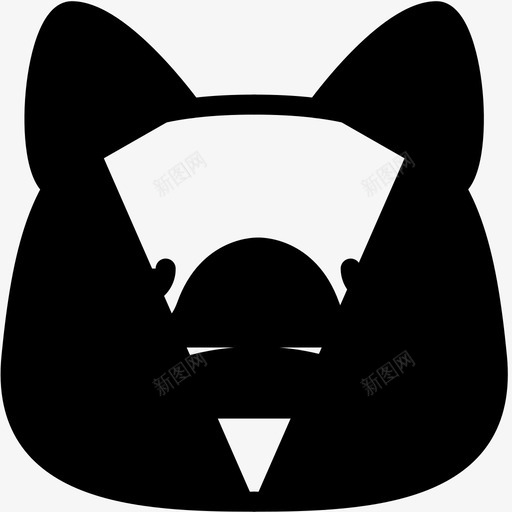 悲伤猫表情图标svg_新图网 https://ixintu.com 悲伤 情绪 感觉 法国斗牛犬表情线 猫 表情