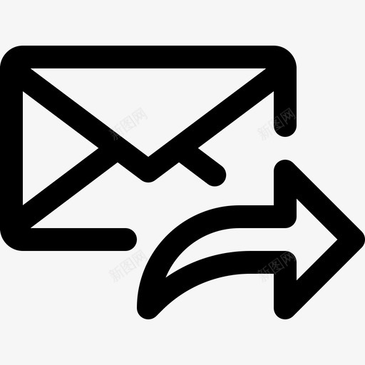 电子邮件转发箭头消息图标svg_新图网 https://ixintu.com 传输 消息 电子邮件转发 箭头
