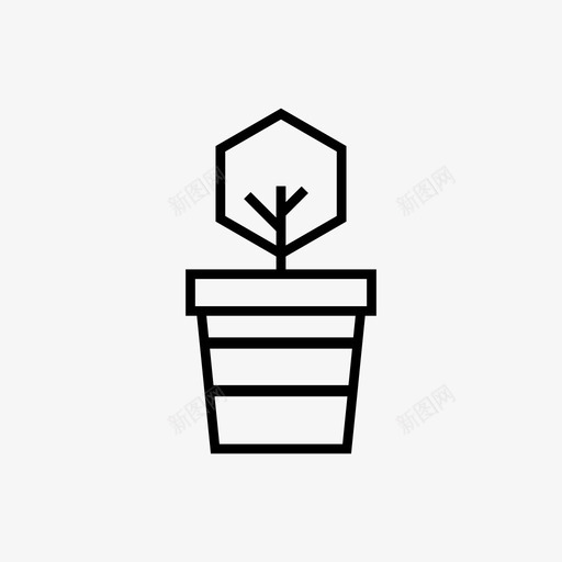 树盆栽仙人掌图标svg_新图网 https://ixintu.com 仙人掌 树 盆栽