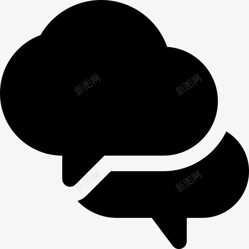 云聊天云泡泡通信图标svg_新图网 https://ixintu.com 云泡泡 云聊天 对话 消息 消息和聊天实心图标 谈话 通信