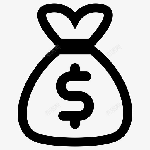 钱美元钱袋图标svg_新图网 https://ixintu.com 美元 钱 钱袋