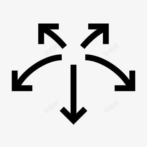 分散箭头放大图标svg_新图网 https://ixintu.com 分散 扩大 放大 混合 箭头