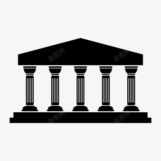 希腊神庙古代圆柱图标svg_新图网 https://ixintu.com 古代 圆柱 希腊神庙 纪念碑 罗马式
