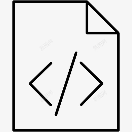 源代码编码html文档图标svg_新图网 https://ixintu.com html文件 html文档 文件类型 源代码 编码