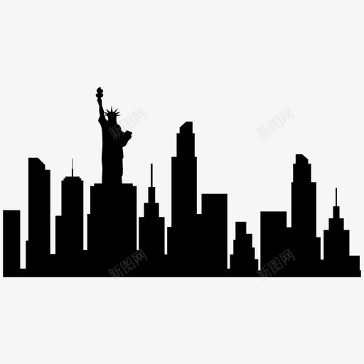纽约城市纽约市图标svg_新图网 https://ixintu.com 城市 纽约 纽约市 镇