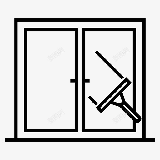 窗户清洁清洁玻璃清洁剂图标svg_新图网 https://ixintu.com 刮板 清洁剂 清洁玻璃 清洗 窗户清洁