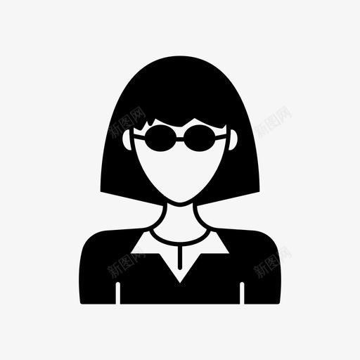 短发女头像眼镜图标svg_新图网 https://ixintu.com 头像 头像女 用户 眼镜 短发女 经理