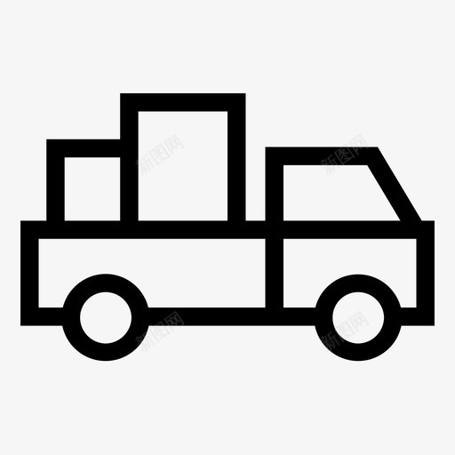 车辆箱子皮卡图标svg_新图网 https://ixintu.com 皮卡 箱子 车辆