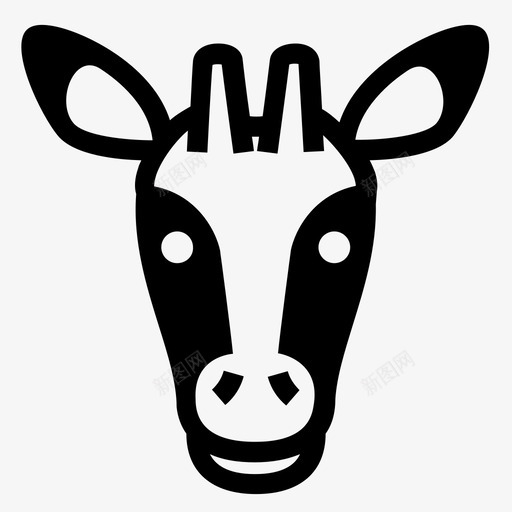 长颈鹿脸长颈反刍动物图标svg_新图网 https://ixintu.com 反刍动物 长颈 长颈鹿脸