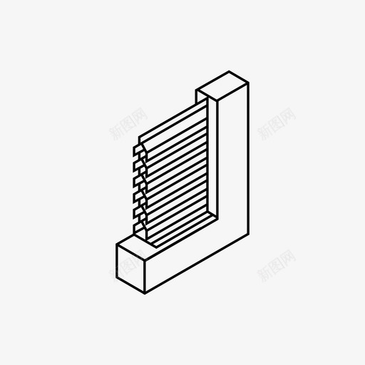 标准百叶窗锚门图标svg_新图网 https://ixintu.com 标准百叶窗 金属门框锚 钢 锚 门