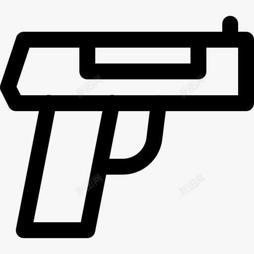 手枪弹药半自动图标svg_新图网 https://ixintu.com 半自动 弹药 手枪 武器 物体线图标