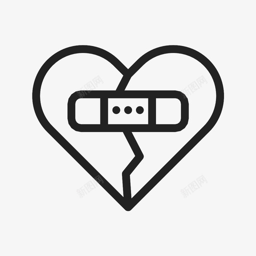 心碎胶布爱情图标svg_新图网 https://ixintu.com 心碎 情人节 浪漫 爱情 胶布