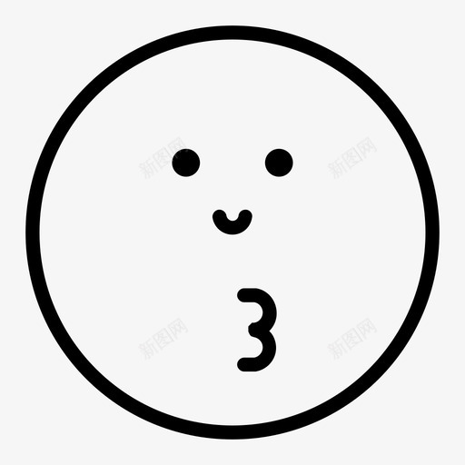 吻脸表情爱图标svg_新图网 https://ixintu.com 吻脸 嘴 爱 表情