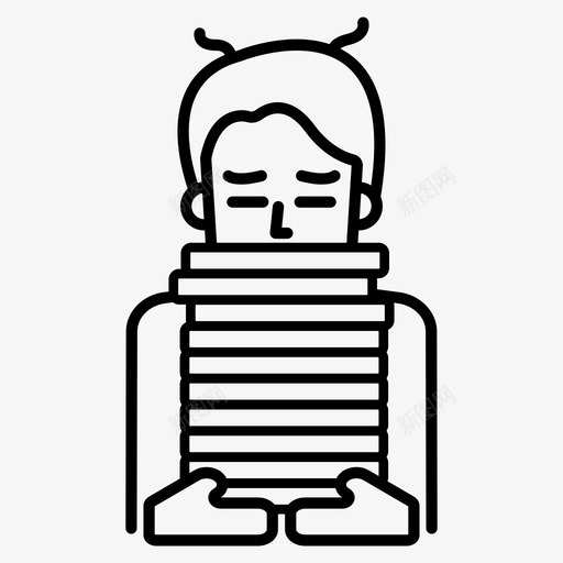 过度劳累疲惫的商人加班加点图标svg_新图网 https://ixintu.com 加班加点 商人 疲惫的商人 过度劳累