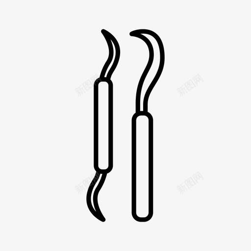 牙科探针牙医设备图标svg_新图网 https://ixintu.com 工具 牙医 牙科探针 牙齿 设备
