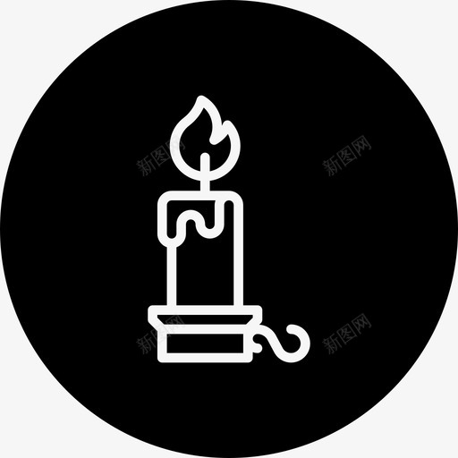 烛台装饰火焰图标svg_新图网 https://ixintu.com 圣诞线圆差 火焰 烛台 装饰