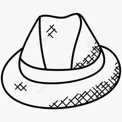 巴拿马帽草帽夏日帽图标svg_新图网 https://ixintu.com 传统帽 夏日帽 巴拿马帽 时尚 草帽