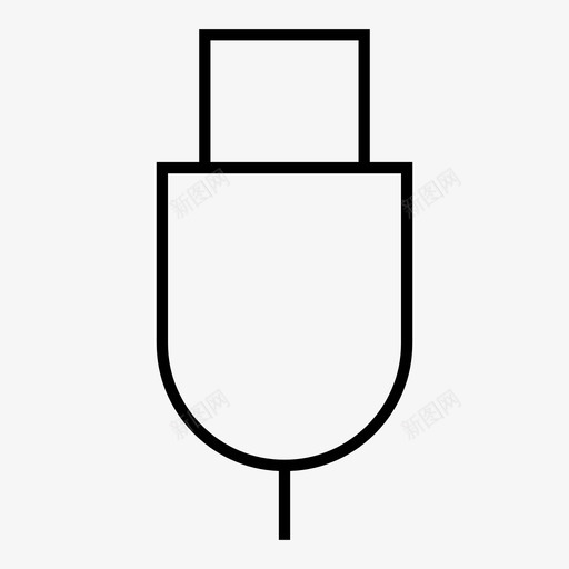 电缆充电器usb插头图标svg_新图网 https://ixintu.com usb插头 充电器 电缆